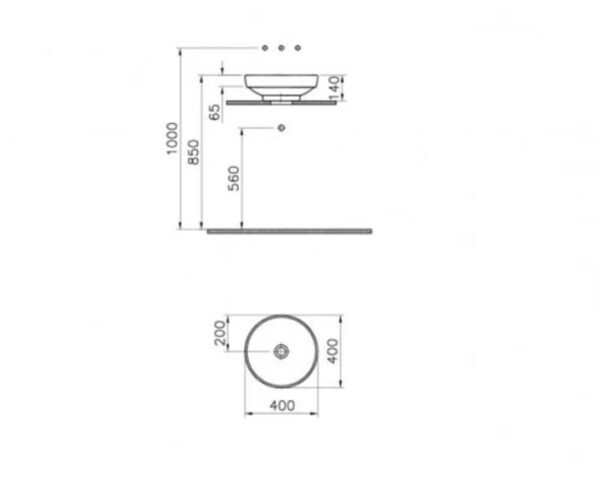 Lavabo nadgradni VITRA Water jewles Ø40cm srebrni - Image 2