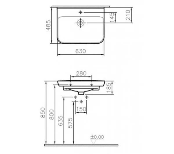 Lavabo VITRA SENTO 63×48,5cm - Image 2