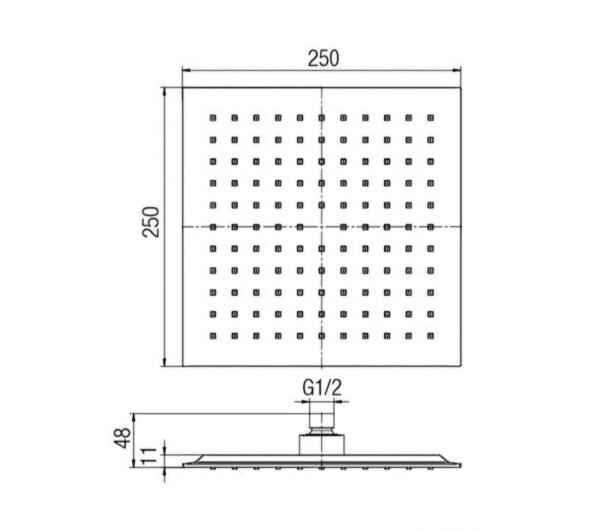 Tuš ruža 250x250mm Carre Valvex - Image 2