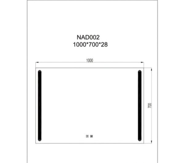 Kupatilsko ogledalo 100cmx70cm Aria G Eckle zlatni ram - Image 2