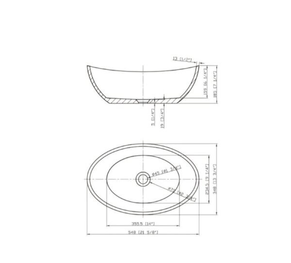 Umivaonik nadgradni 54.8×34.8+pileta Sand - Image 2