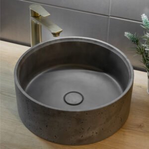 Umivaonik nadgradni okrugli Ø 39 cm cement sivi STONE CONCRETE