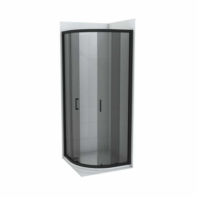Tuš kabina polukružna 80x80x195-6mm ATLAS BLACK I
