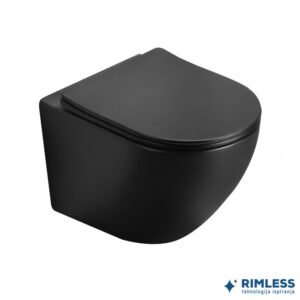 WC šolja konzolna PERLA compact rimless MAT CRNA I