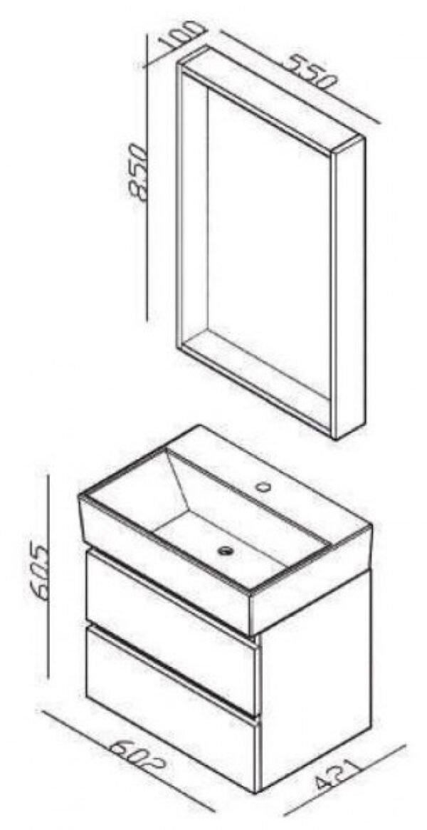 Ormarić sa umivaonikom LineArt PLAZA 50cm I - Image 3