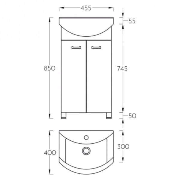 Ormaric sa umivaonikom KLASIK 45cm I - Image 2