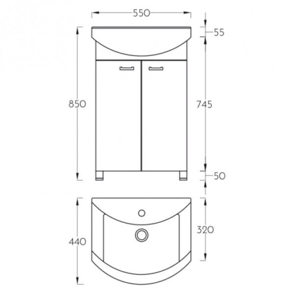Ormaric sa umivaonikom KLASIK 55cm I - Image 2