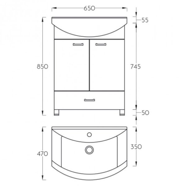 Ormaric sa umivaonikom KLASIK 65cm I - Image 2