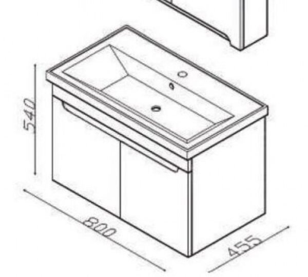 Ormaric sa umivaonikom LineArt ENJOY 80cm white I - Image 3