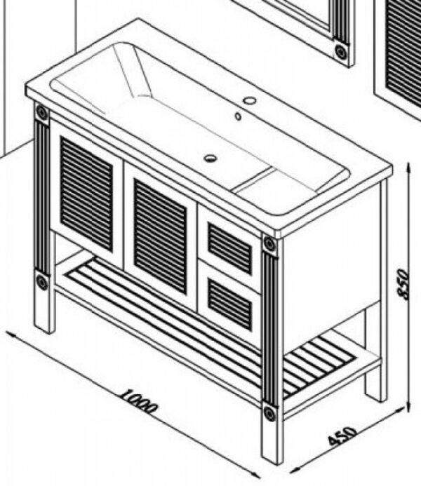 Ormarić sa umivaonikom LineArt OREO 100cm I - Image 2
