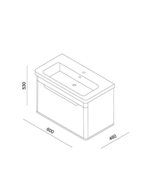 Ormarić sa umivaonikom LineArt WING 60cm I - Image 3