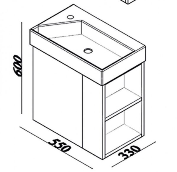 Ormarić sa umivaonikom LineArt TREND 55cm white I - Image 2