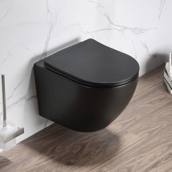 WC šolja konzolna PERLA compact rimless MAT CRNA I - Image 3