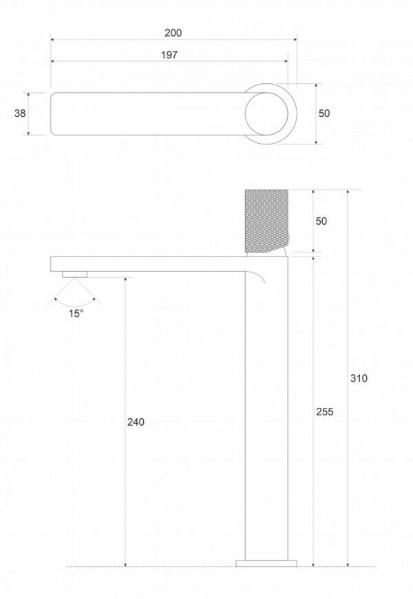 Baterija za Umivaonik Visoka-zlatna COPEN NOOK GRIP I - Image 2