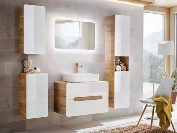Ormarić Vertikala Bronx 170x35 oak craft gold white I - Image 2