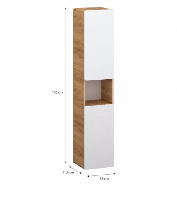 Ormarić Vertikala Bronx 170x35 oak craft gold white I - Image 3