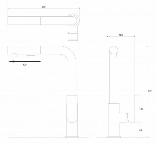 Baterija za Sudoper sa izvlačućim tušem COPEN NOOK I - Image 2