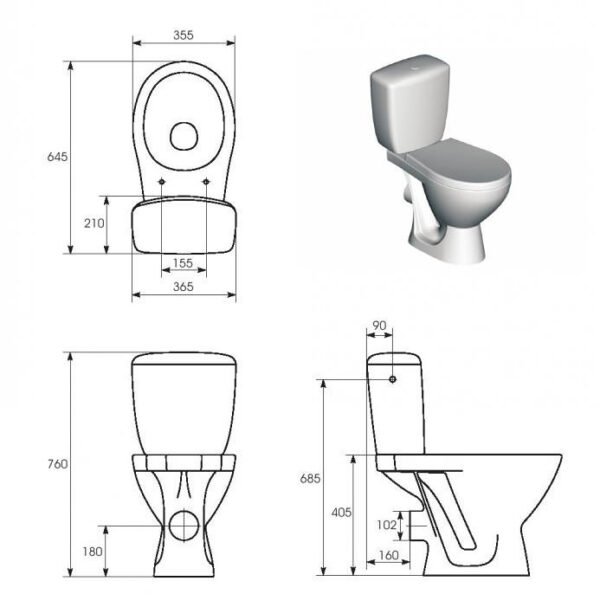 Monoblok KASKADA+Daska CERSANIT R - Image 2