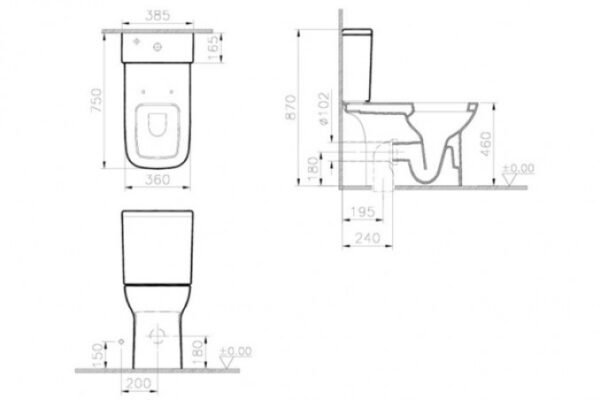 Monoblok VITRA S/P sa duroplast daskom za invalide CVI01 I - Image 2