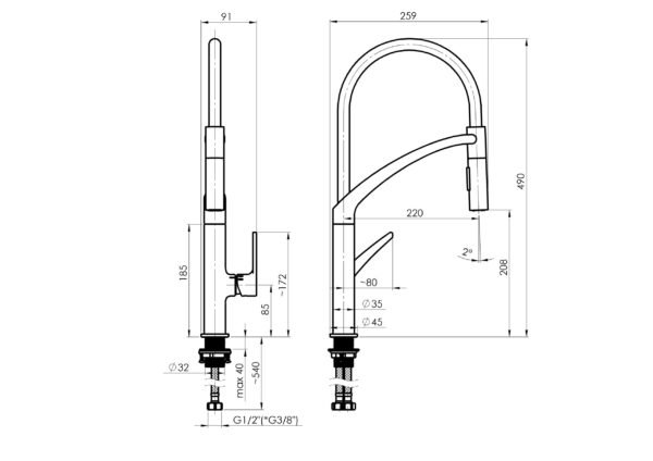 Baterija za Sudoper crna RUBINETA UL50108 H - Image 6