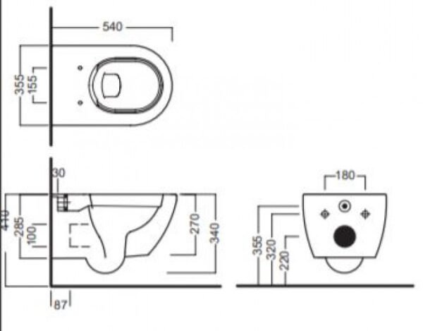 WC šolja konzolna HATRIA FUSION Braon Rimless I - Image 2