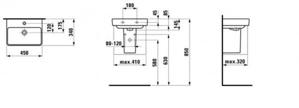 Umivaonik LAUFEN PRO S 45x34 I - Image 2