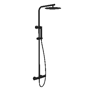 Baterija i usponski tuš COPEN NOOK mat crna okrugli set I