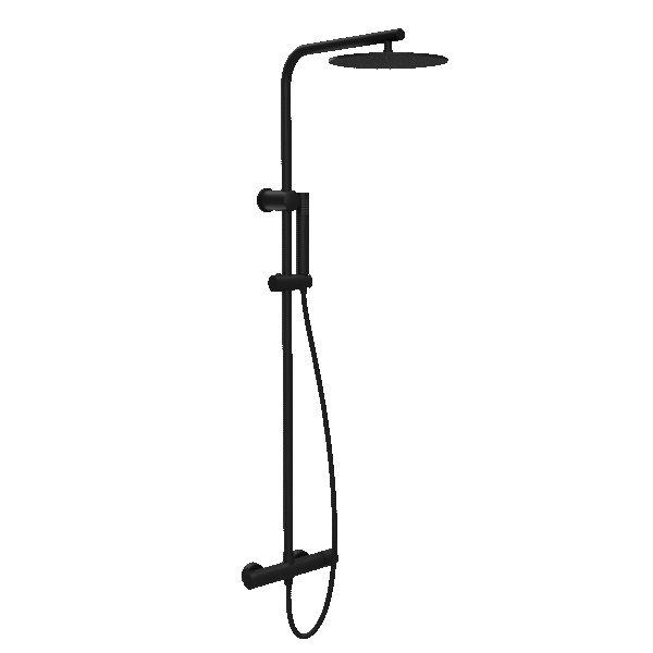 Baterija i usponski tuš COPEN NOOK mat crna okrugli set I