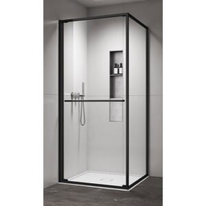 Tuš kabina kvadratna 90x90x200 6mm-Providno staklo Mat-black COPEN ATLAS I
