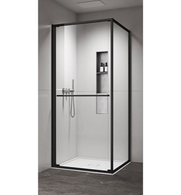 Tuš kabina kvadratna 90x90x200 6mm-Providno staklo Mat-black COPEN ATLAS I