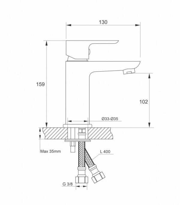 Baterija za Umivaonik STELA Mat crna 2412 I - Image 2