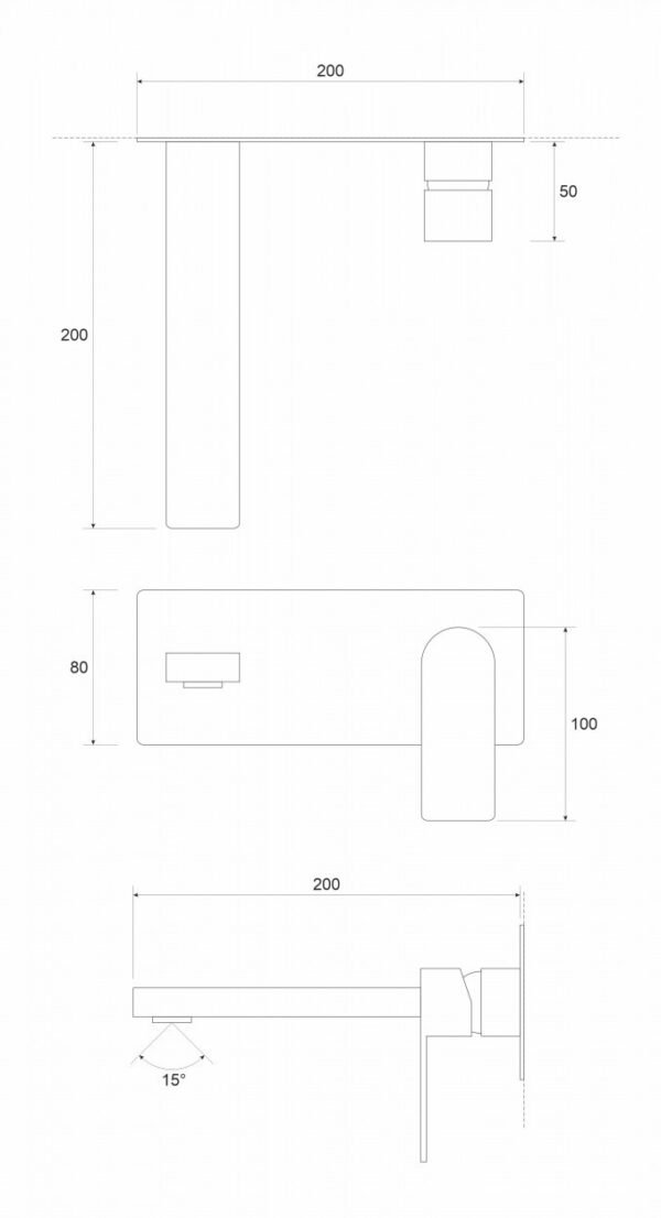 Baterija za Umivaonik-ugradna COPEN NOOK mat crna C-01-108MB I - Image 2