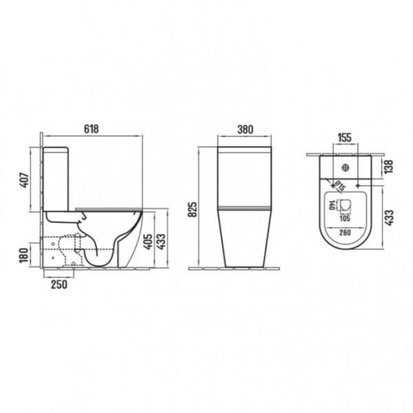 Monoblok PERLA rimless mat crni sa duroplast soft close wc daskom I - Image 2