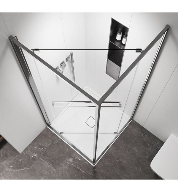 Tuš kabina kvadratna 90x90x200 6mm-Providno staklo Mat-black COPEN ATLAS I - Image 3