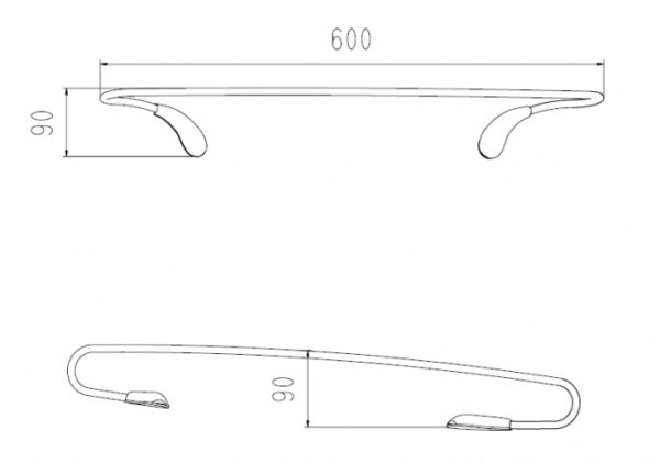 Držac peškira COPEN DROP 600mm hrom I - Image 2
