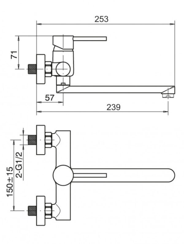 Baterija za Sudoper-zidna TUBO 6115S I - Image 2