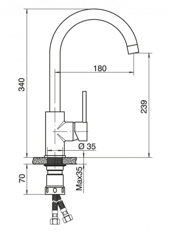 Baterija za Sudoper TUBO labud krem 6118-C I - Image 2