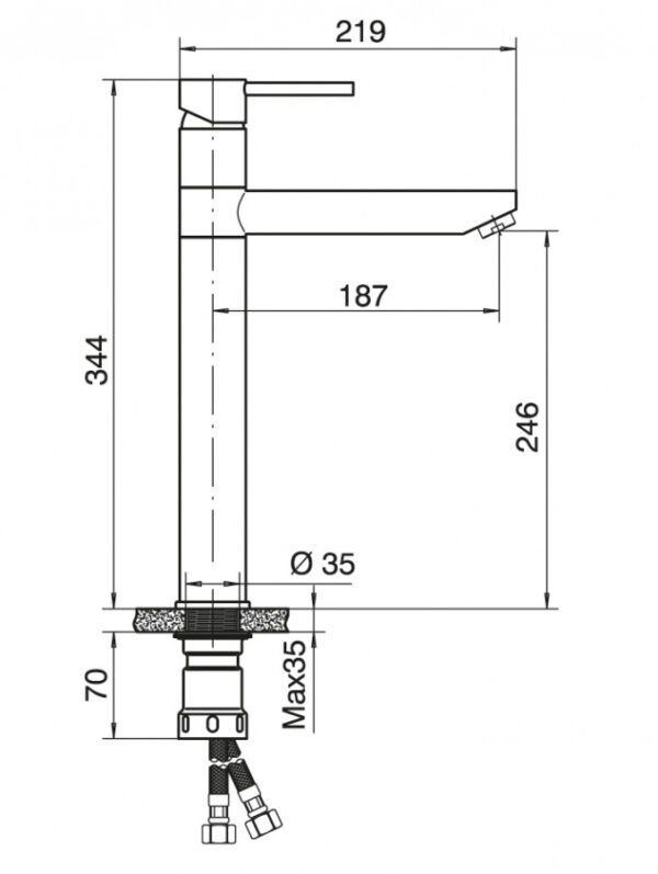 Baterija za Umivaonik TUBO Visoka 6119 I - Image 2