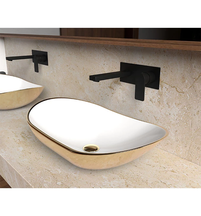 Lavabo COPEN nadgradni 615x360x155mm zlatno bijeli C-15-200