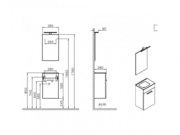 Ormaric sa ogledalom 59x39 VITRA MIA sa led rasvjetom I - Image 2
