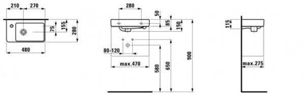 Umivaonik LAUFEN PRO S lijevi 48x28 I - Image 2