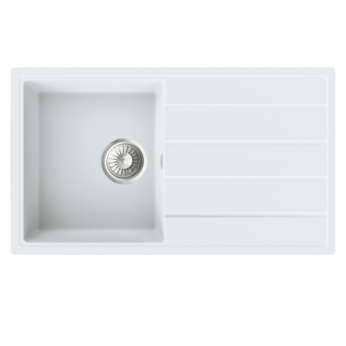 Sudoper Granitni MILO METRO 76x44 Magnesia white sa sifonom I