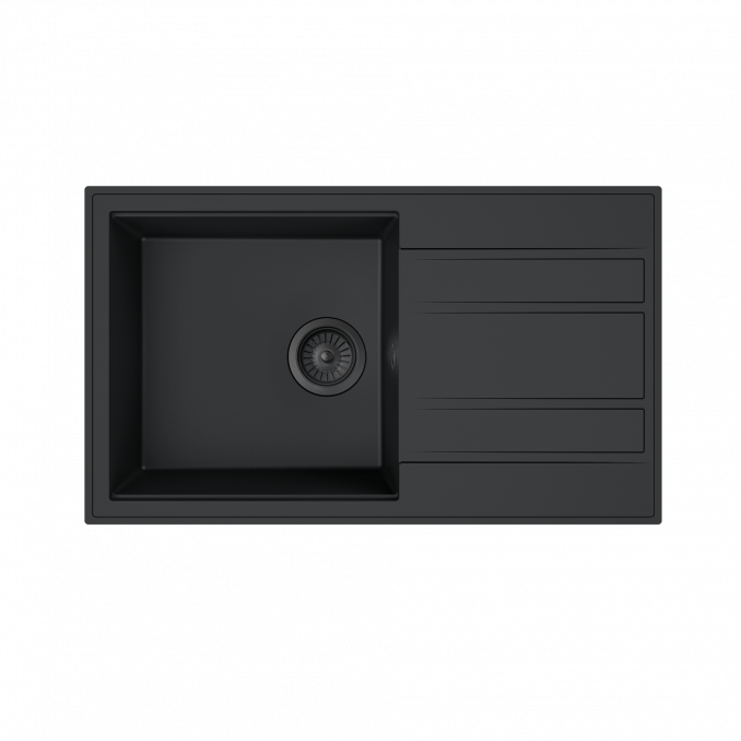 Sudoper Granitni MILO RETTO 78x46 Lava stone sa sifonom I