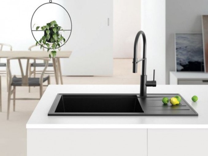 Sudoper Granitni MILO RETTO 78x46 Lava stone sa sifonom I - Image 3