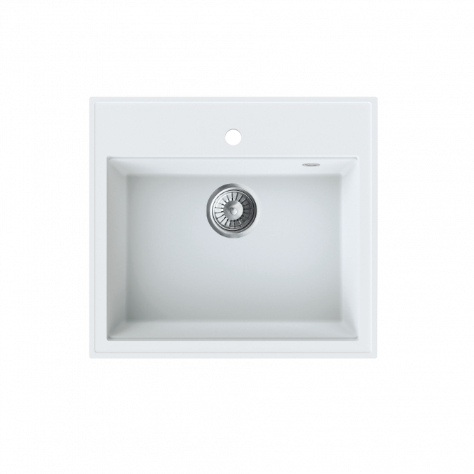 Sudoper Granitni MILO RETTO 56x51 Magnesia white sa sifonom I