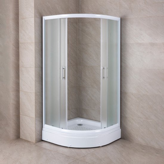 Tuš kabina polukružna + kada 90cm Mat Rocco - Image 2