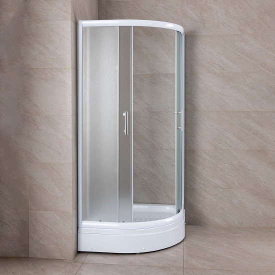 Tuš kabina polukružna + kada 90cm Mat Rocco - Image 3