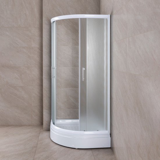 Tuš kabina polukružna + kada 90cm Mat Rocco - Image 4