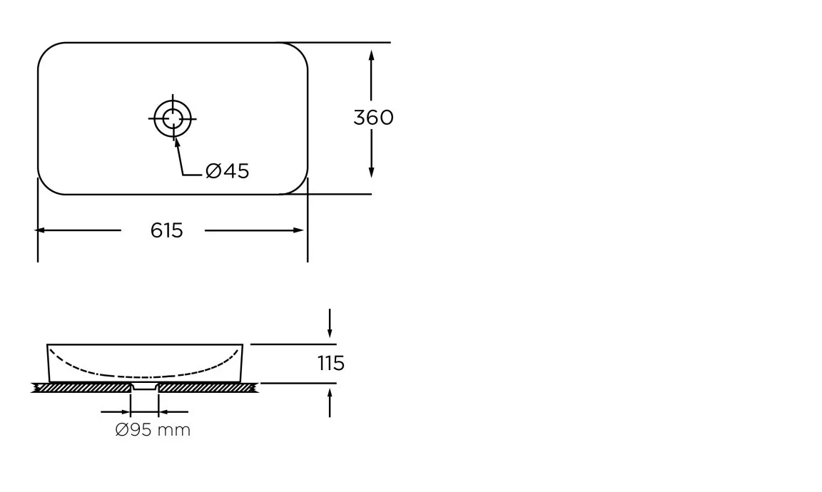 Umivaonik nadgradni 500X360 - FLUENTA Round Mini - PEŠTAN A - Image 2