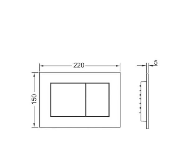 Tipka za vodokotlić dvokoličinska bijela TECE NOW - Image 2